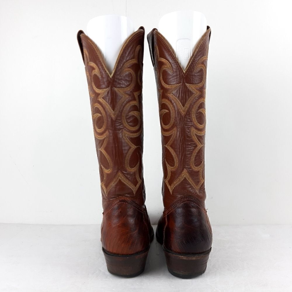Nocona men's bulhide brown/tan genuine leather  western boots size 8D - Picture 6 of 11